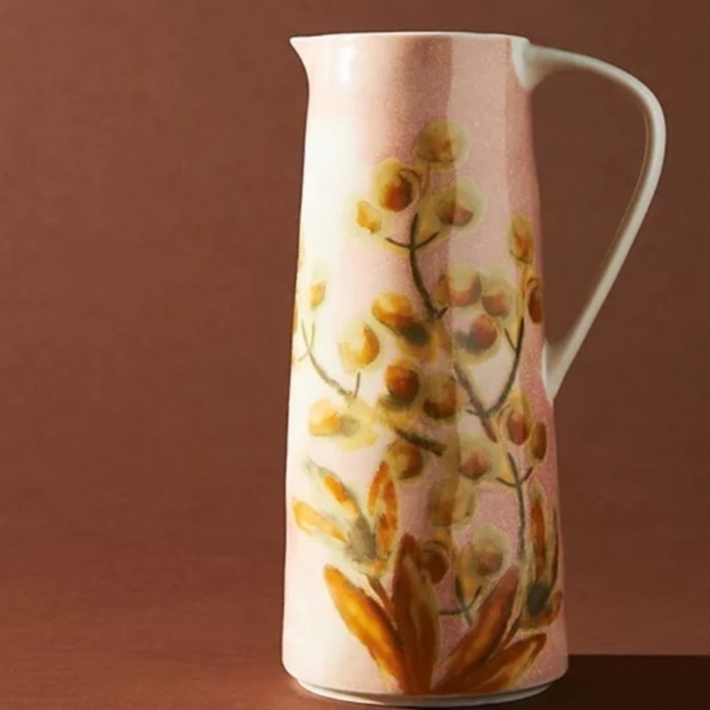 NWT Anthropologie Ismay  Floral Pitcher And Platter Set - Picture 2 of 7